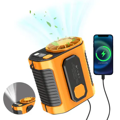 Summer Fan, Portable Waist Clip Fan, 5000 mAh Cool Clip Fan Under Shirt, Belt Fan Clip On Waist Portable Cooling Fan, with LED Light, USB Rechargeable Portable Waist Fan for Outdoor Play and Work,back to school,back to school haul
