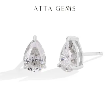 1CT Pear/2CT Octagon/Oval 2CT/1.8CT Heart/2CT Marquise Shape Synthetic Moissanite Earrings Studs for Women 925 Sterling Silver Daily Wear Birthday Present Jewelry E031