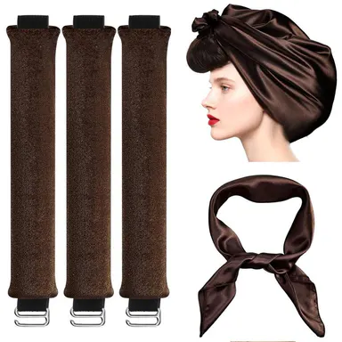 4 in 1 Pack Heatless Curls No Heat Curling Rod, Velvet Hair Curlers to Sleep in  Silk Scarf Curl Styling Kit for Long Medium Hair Use In Combination With The Shaping Spray