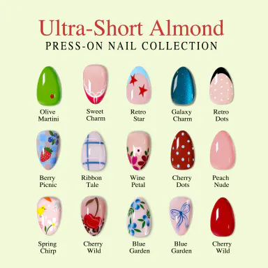 CurvLife Ultra Short Almond Press-On Nails Collection | 30Pcs | Ultra Short Almond Shape, Peach Blush Beige & Milk Nude Tones, Glossy Jelly Finish, Summervibes, Reusable & Non-Toxic, Easy Apply Salon Style for Work, Daily Wear