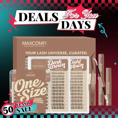 MaxComfi Brown Breeze Spider Individual Eyelashes, DD-Curl DIY Lash Clusters, Super Soft Thin Band, Waterproof Long-Lasting, Beginner-Friendly Daily Wear False Lashes for Flawless Voluminous Look, Individual Lashes Summervibes,sunscreen