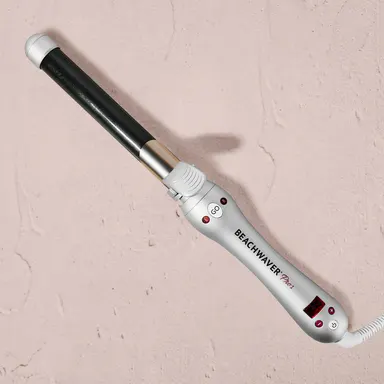 Beachwaver Pro 1" Rotating Curling Iron | Extended Length Tourmaline Ceramic & Gold Dust Barrel | Pro Heat up to 450°F
