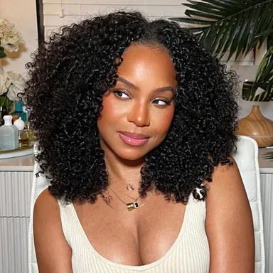 OQ HAIR Afro Curly V Part Wig 180% 250% Density No Leave Out Thin Part Human Hair Wigs 0 Skill Needed Glueless Wig Beginner Friendly #SohoChic #TikTokShopBackToSchool