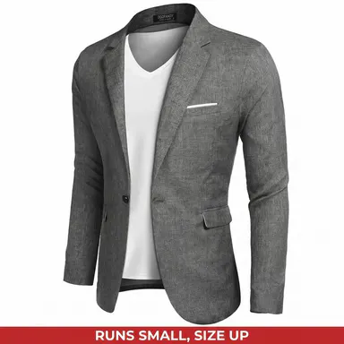 COOFANDY Men's Blazer Casual Sport Coats Slim Fit One Button Suit Jacket Lightweight Sports Jacket
