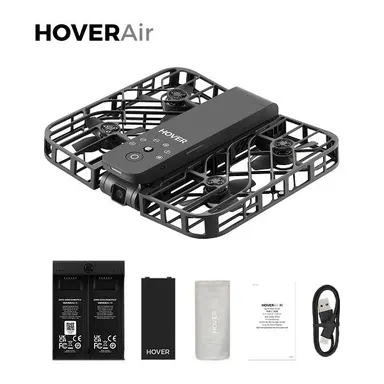 HOVERAir X1 Pocket-Sized Self-Flying Camera Drone, Lightweight 125g Foldable Quadcopter with 5 Pre-Programmed Flights, Mechanical Recording, Portable Electronic Handbag, Accessories, Folding Cable, Drone Battery