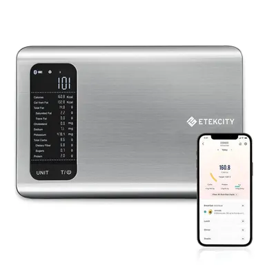 Etekcity ESN00 AI Smart Food Scale | 19 Nutrient Facts Auto Scan | Digital Calorie Counter for Meal Prep & Fitness | Compact Stainless Design, Summer Sale
