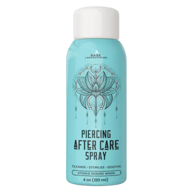 Base Laboratories Piercing Aftercare Saline Spray - Healthcare Therapy Beauty & Body Care Product for Ear Wound Healing & Keloid Bump Removal