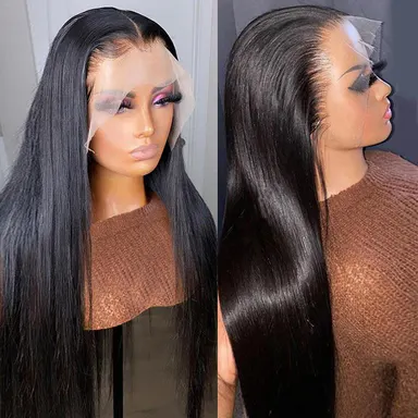 36inch Bling Hair 13x6 Lace Front Wig Human Hair Wigs Straight HD Transparent Brazilian Hair Lace Frontal Wig For Women Pre Plucked With Baby Hair backtoschool, Hd Lacefrontal Wigs, Wigs Human Hair, Human Wigs sohochic