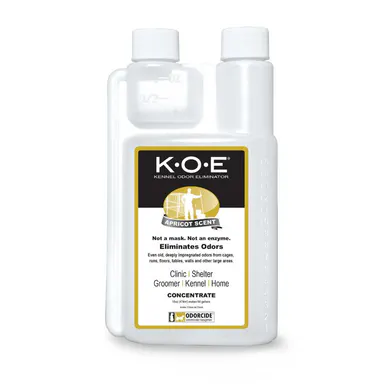 K.O.E. 16oz Concentrate - Kennel Odor Eliminator - Non-Enzymatic Formula, KOE (Apricot, Frost, Fresh or Original Scent) 16 oz Pint