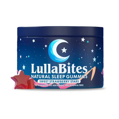 LullaBites Sleep Gummies - 30 Servings -Sweet Strawberry Stars (Melatonin Free)