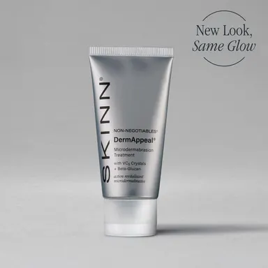 SKINN Cosmetics DermAppeal Microdermabrasion BeautyTreatment w/ V5 Crystal Technology Facial Exfoliate Tube - Powerful Microdermabrasion Skincare Treatment for All Skin Types Brightening Exfoliating Moisturizing Chemical Exfoliant