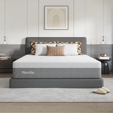 Gel Memory Foam Mattress for Cool Night &  Fiberglass-Free，Full/Queen/KIng Size ,6/8/10/12/14 Inch Medium Firm  in Box for Cool Sleep and Pressure Relief&Perfect Balance of Softness.tiktokshopstockup