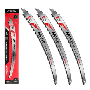 EZARC 15\" Heavy Duty Forged Blade Sawzall Blades - 6TPI Japanese Style Arc Edge Triple Ground Wood Cutter, 15\" Curve Power, 12\" Wood Capacity, 4.1mm Pitch, Anti-Stuck Design, 2x Longer Teeth for Tree Trimming, Father's Day Gift