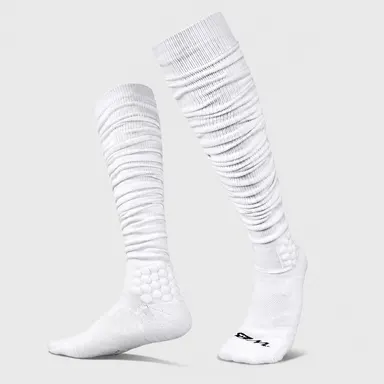 We Ball Sports Extra Long High Compression Padded Scrunch Socks, Ideal for Football, Soccer - Scrunched Look for Adult & Youth/Kids