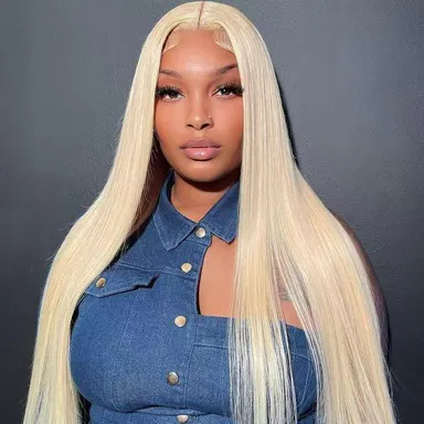 Tuneful 180% Density 613 Blonde HD Transparent 13x6 Lace Frontal Hair Wigs For Women Hot Red Straight 40 Inch Pre Plucked 613 Lace Front Hair Wigs P4/27 Hair Wig Neon Red Color