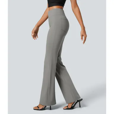 【Creator’s Pick】Halara Flex High Waisted Back Side Pocket Slight Flare Work Pants #BackToSchool