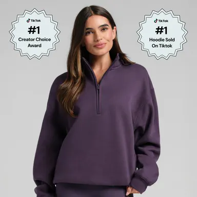 Comfrt | Basic Quarter Zip Mock Neck | Soft Relaxed Everyday Quarter Zip Sweatshirt