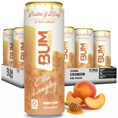 BUM Energy Drink – Sugar Free Energy Drink with Natural Caffeine & Cognizin for Energy & Focus – Clean Energy Beverage – 12 oz Cans (12 Pack)