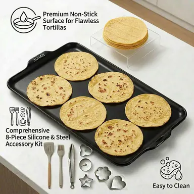 AORAN Ceramic Non-Stick Food-Grade Baking Pan - Baking Supplies, Essential Non-Toxic Bakeware, Teflon-Free, Easy-Clean, Dishwasher-Safe for Taco Prep (TikTok Shop Back to School)
