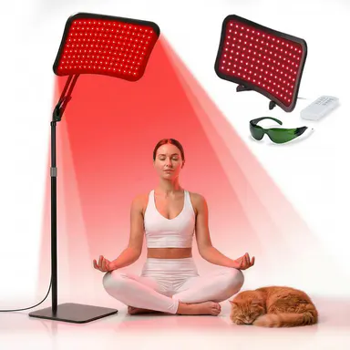 Red Light Therapy Panel for At-Home Neck Pain Relief Treatment, Infrared Lamp with Detachable Stand for Face & Body, Self Care Products,dorm essentials, Red Light Panel Massage Devices, Infrared Light tiktokshopbacktoschool