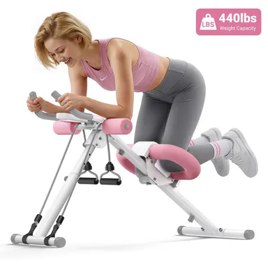 Merach Adjustable Ab Trainer Machine with LCD Monitor, 10-level adjustable resistance, Foldable Ab Exercise Machine for abs, Arm, Leg, Buttocks Shaper, Core & Ab Trainer at Home Gym for Women BackToSchool