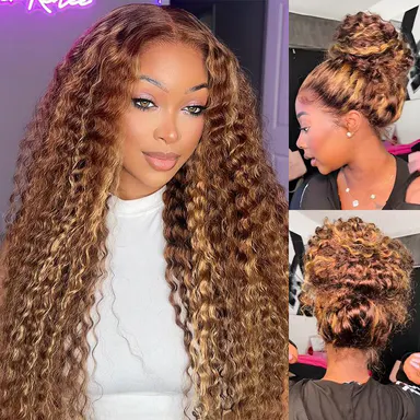 【 Effortless Spring/Summer Curls 】Hot Selling 360 Wig P4/27 Highlight Ombre Color Ashimary Invisi-Strap 360 Skin Lace Wig Water Wave Glueless Human Hair Pre Plucked#summerwins