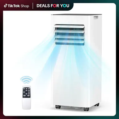 COWSAR 8,000/10,000 BTU Portable Air Conditioners Cool Up to 350/450 Sq.Ft, 4 Modes Portable AC Unit with Remote Control/LED Display/24Hrs Timer/Installation Kits for Bedroom/Home/Office/Dorms, White