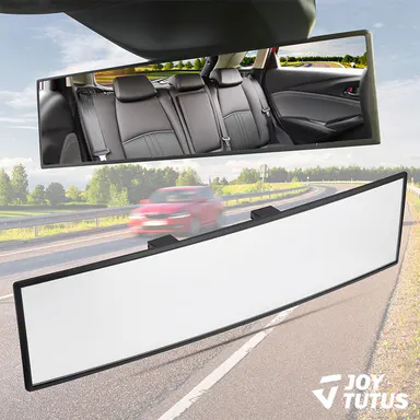 JOYTUTUS 11.81in Universal Panoramic Convex Extended Rear View Mirror - High-Quality Glass Clip-On Vehicle Accessory, Anti-Fall Design, Reversible for Passengers, Easy Installation, Blindspot Gadget, Fits Cars/Trucks, Truck Accessories, Car Interior Decor