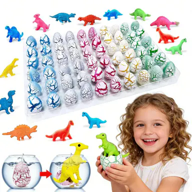 60PCS Grow-in-Water Hatching Dinosaur Eggs with Toys Inside, Kids Stuff, Bulk Novelty Dino Toys for Dinosaur Birthday Party Favors, Classroom Carnival Prizes, Pinata Fillers