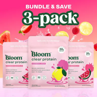3 Pack Bloom Nutrition Clear Protein