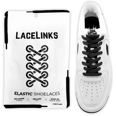 LaceLinks High-Quality Flat Elastic Shoelaces - Ideal for Dress, Sports, and Hiking Shoes for Superior Comfort and Style