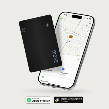 Ridge Tracker Card 2.0 | Apple + Android FindMy Compatible | Credit Card Size Wallet Tracker | AirTag Alternative | Never Lose Your Wallet | Slim EDC Accessory | Works with iPhone | Best Tech Gift