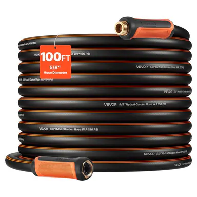 【SummerFinds】VEVOR Garden Hose, Heavy Duty 4-Layer Rubber Water Hose, 150PSI Working & 600PSI Burst, Flexible & Non-kink Outdoor Waterhose with 3/4\" Fitting, Lightweight Hoses for Gardening Cleaning
