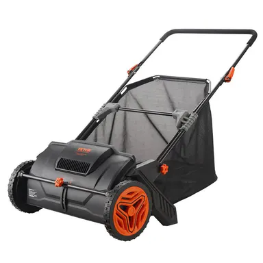 VEVOR Hand Push Lawn Sweeper - 21 in/21\" Wide Pickup (Up to 42 in), 3.5 cu ft Mesh Collection Hopper Bag, 2 Spinning Brushes, Strong Rubber Wheels, Hang Wall Storage, Leaf Cleanup (Hand Push Keeps Work Simple), Adjustable Knob#BackToSchool