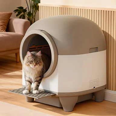 Warcat 90L Automatic Cat Litter Box - Smart Self-Cleaning, App Control, 2.4G WiFi, Safety Sensors, Radar Stops Cycles When Kitty Is Near, Quiet, Odor Control, Low Maintenance, Universal Fit for Multi-Cat Homes