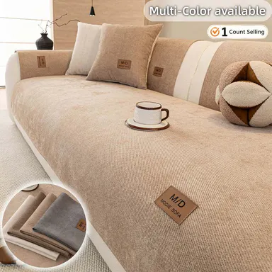 Soft Chenille Removable Sofa Cover, Breathable Machine Washable Couch Cover, Pet-Friendly Non-Slip Furniture Protector, Lightweight All-Season Sofa Pad for Sectionals & 1/2/3/4-Seater Sofas.