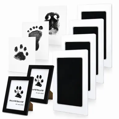 Larleaf Paw Print Kit, 4-Pcs Ink Pads + 2 Photo Frame, Mess-Free Paw Print Stamp Pad for Dogs & Cats, Clean Touch Ink Pad, Dog Nose Print Kit, Keepsake Gift For Pet Dogs And Cats, Memorial Gift For Pets, Pet Memorials, Dog Stuff #Summervibes # sohochic