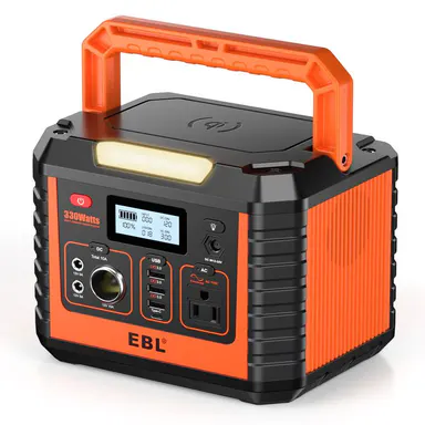 EBL 300W Portable Power Station - 300Wh Battery System Power Supply, Pure Sine Wave AC Off-Grid Inverter, 9-Device Charging, Lightweight Outdoor Gadget for Camping, Home Backup, Outdoor Gadgets, Battery System Power Supplies
