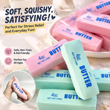 Crunchy Sound Butter Bar Squishy Toy Soft Squeeze Fidget Toy Funny Sensory Hobby Play Toy Portable Stress Relief Decompression Toy Cute Desk Relax Toy Ideal Gift For Teens Adults Party Leisure Entertainment,back to school,back to school haul
