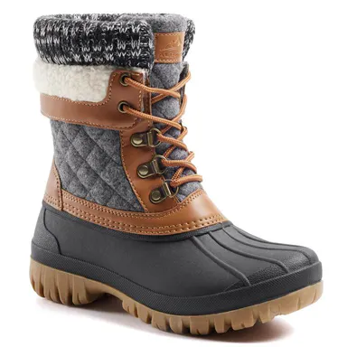 ALEADER Women's Winter Fashionable Versatile Insulated Thermal Snow Boots - Warm, Non-Slip Duck Footwear with Functional Design, Outdoor Walking Women's Shoes