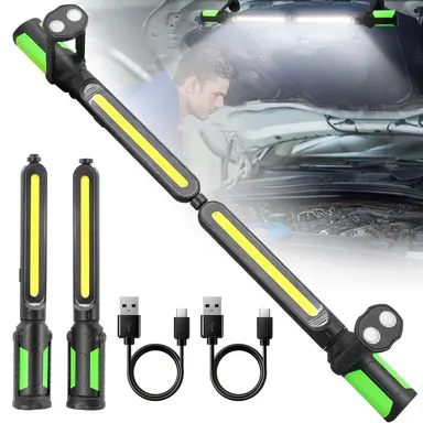 【Back to School】Sylstar Rechargeable 2400LM USB LED Work Light Bar for Mechanics, 4400mAh Battery, Hooks for Non-Metal & Magnetic Attachment, Garage-Ready for Repairs, Cars Accessories, Tools & Gadgets, Tools And Gadgets