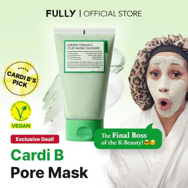[FULLY Official Shop] Green Tomato Clay Mask Cleanser Pore Purifying with 49% Green Tomato Extract Sebum & Clogged Pore Care Exfoliation 4.05 fl.oz