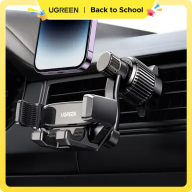 UGREEN Car Phone Holder 360 Degree Rotated Gravity Air Vent Phone Mount, Compatible with iPhone 17 16, Samsung, 360 rotation Cellphone Grip Stand-Summer Sale tiktokshopbacktoschool, Car Accessory, Car Mount Smartphone
