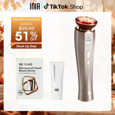 [New Color Drop] INIA FLARE All-in-One Facial Beauty Device, 3-in-1 Facial Massager Beauty Device for Face and Neck Skin Rejuvenation Lifting/ Tightening/ Infusing, Summer Beauty Gift Ideas,back to school,back to school haul