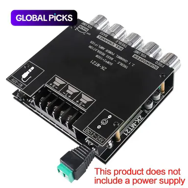 BT Amplifier Board, Stereo Subwoofer Amplifier, 50W+50W+100W 2.1-Channel Subwoofer Amp Board with Treble, Bass and Sub Controls, DC 9-24V, BT and AUX Inputs, DIY Wireless Speaker AMP Board #GLOBAL PICKS