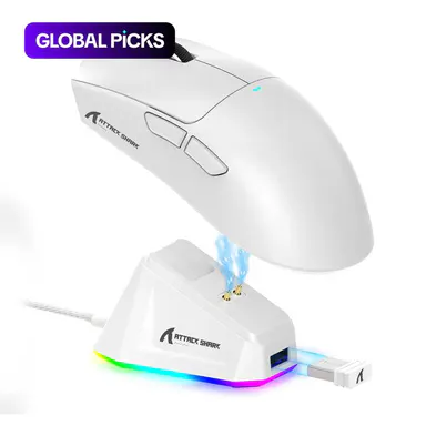 ATTACK SHARK X11 Wireless Gaming Mouse, Rechargeable RGB Lighting Mouse with Charging Base, Optical Sensor Mouse for Gaming & Office, Gaming PC Accessories
