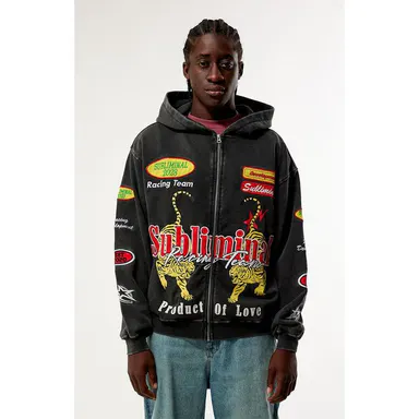 Pacsun Men's Subliminal Racing Full Zip Hoodie