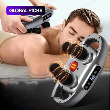6-Head Back Massager with 9 Modes & 9 Intensity Levels, Muscle Massager with Red Light Heating, Professional Muscle Massage Tool, Portable Massagers for Home & Travel #GLOBAL PICKS
