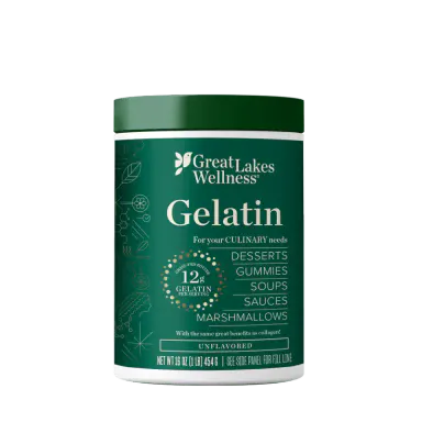 Great Lakes Wellness Beef Gelatin Powder for Culinary Needs - Perfect for Gummies, Marshmallows, Desserts and more - Unflavored - Grass-Fed, Kosher, Keto, Non-GMO 16 oz