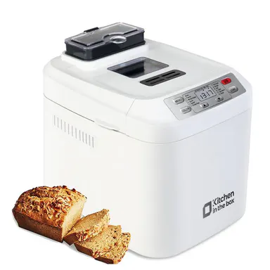 Kitchen in the box Bread Maker Machine, 12-in-1 Automatic Bread Maker with Auto Fruit Nut Dispenser, 2 LB Large Capacity, Gluten-Free, 13H Delay Timer, 1H Keep Warm, 3 Crust Colors